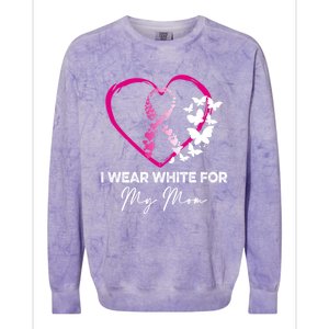 I Wear White For My Mom Breast Cancer Awareness Great Gift Meaningful Gift Colorblast Crewneck Sweatshirt