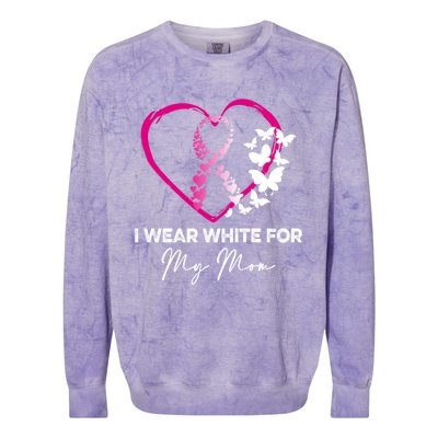 I Wear White For My Mom Breast Cancer Awareness Great Gift Meaningful Gift Colorblast Crewneck Sweatshirt