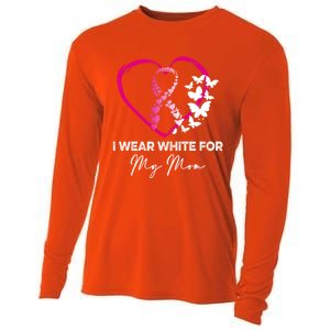 I Wear White For My Mom Breast Cancer Awareness Great Gift Meaningful Gift Cooling Performance Long Sleeve Crew