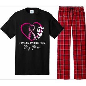 I Wear White For My Mom Breast Cancer Awareness Great Gift Meaningful Gift Pajama Set