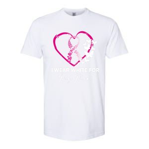 I Wear White For My Mom Breast Cancer Awareness Great Gift Meaningful Gift Softstyle CVC T-Shirt