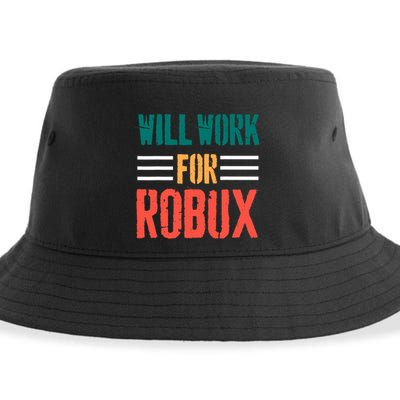 I Will Work For Robux Saying For The Blockchain And Token Sustainable Bucket Hat