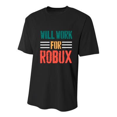 I Will Work For Robux Saying For The Blockchain And Token Youth Performance Sprint T-Shirt