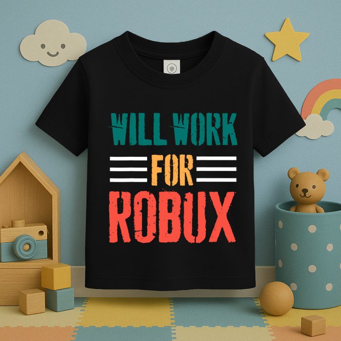 I Will Work For Robux Saying For The Blockchain And Token Toddler T-Shirt