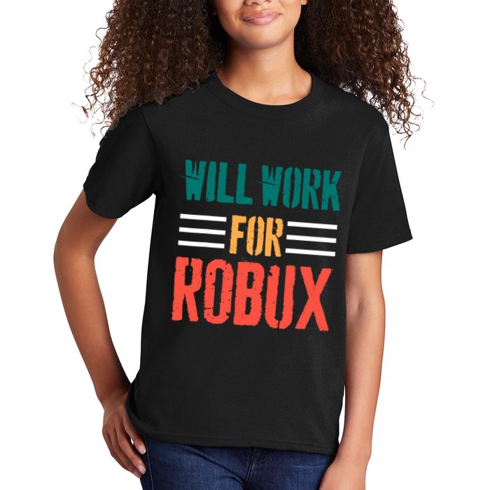 I Will Work For Robux Saying For The Blockchain And Token Kids T-Shirt