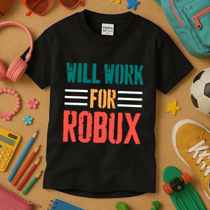 I Will Work For Robux Saying For The Blockchain And Token Kids T-Shirt