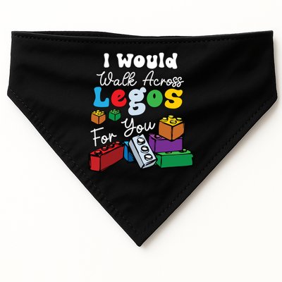 I Would Walk On Block Building For You Mom Life Funny Lover USA-Made Doggie Bandana