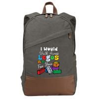 I Would Walk On Block Building For You Mom Life Funny Lover Cotton Canvas Backpack