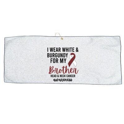 I Wear White & Burgundy For My Brother Head And Neck Cancer Large Microfiber Waffle Golf Towel
