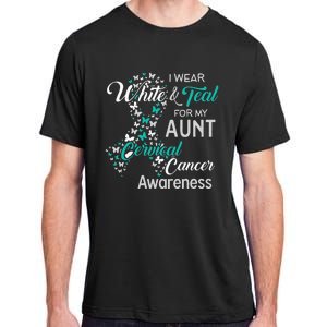 I wear White and Teal for my Aunt Cervical Cancer Adult ChromaSoft Performance T-Shirt