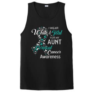 I wear White and Teal for my Aunt Cervical Cancer PosiCharge Competitor Tank