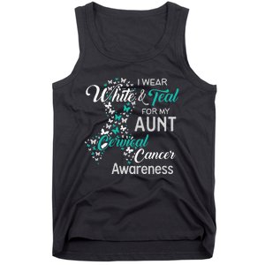 I wear White and Teal for my Aunt Cervical Cancer Tank Top