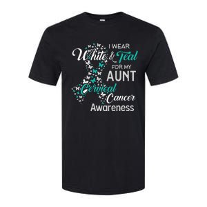 I wear White and Teal for my Aunt Cervical Cancer Softstyle CVC T-Shirt