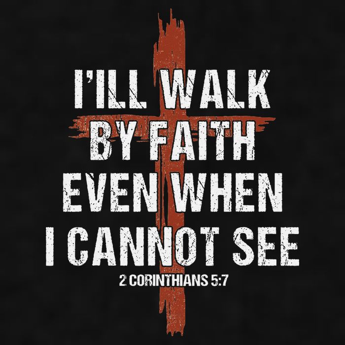 I Will Walk By Faith Even When I Cannot See Christian Jesus Ladies PosiCharge Tri-Blend Wicking Tank