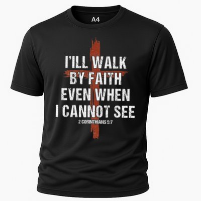 I Will Walk By Faith Even When I Cannot See Christian Jesus Performance Shirt