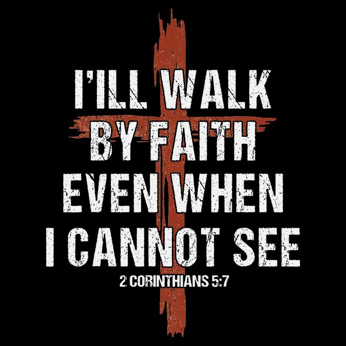 I Will Walk By Faith Even When I Cannot See Christian Jesus 7-Panel Snapback Hat