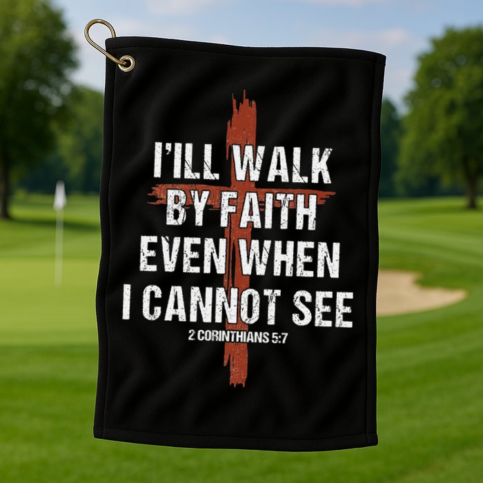 I Will Walk By Faith Even When I Cannot See Christian Jesus Golf Towel