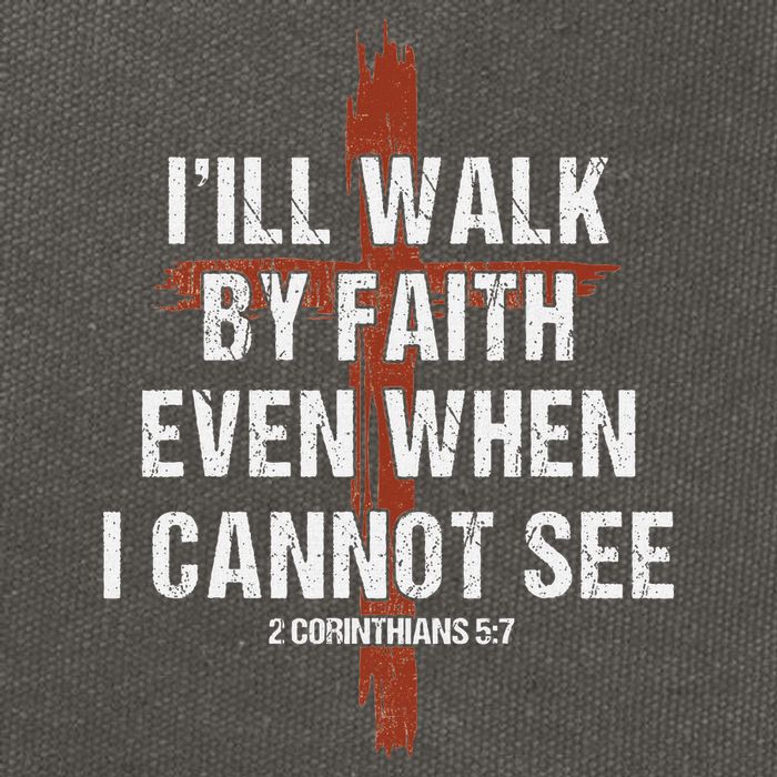 I Will Walk By Faith Even When I Cannot See Christian Jesus Cotton Canvas Backpack