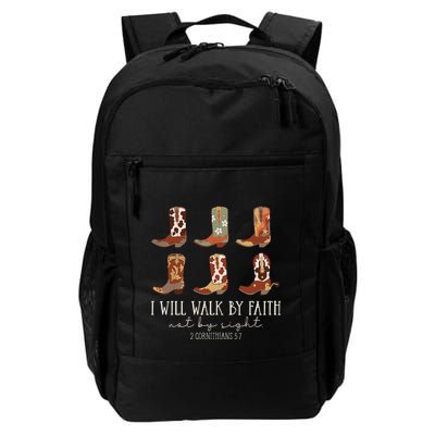 I Will Walk By Faith Not By Sight Cowboy Boots Jesus Christ Gift Backpack