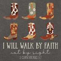I Will Walk By Faith Not By Sight Cowboy Boots Jesus Christ Gift Cotton Canvas Backpack