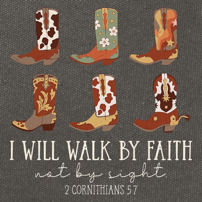 I Will Walk By Faith Not By Sight Cowboy Boots Jesus Christ Gift Cotton Canvas Backpack