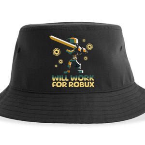 I Will Work For Robux Funny Gamer Sustainable Bucket Hat