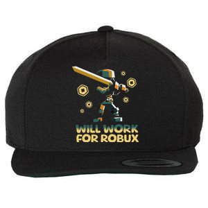 I Will Work For Robux Funny Gamer Wool Snapback Cap