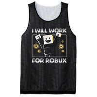 I Will Work For Robux Funny Gamer Mesh Reversible Basketball Jersey Tank