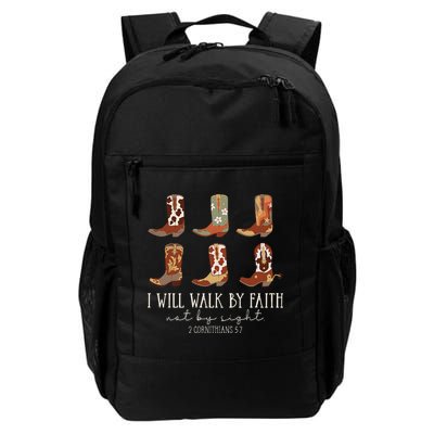 I Will Walk By Faith Not By Sight Cowboy Boots Jesus Christ Backpack