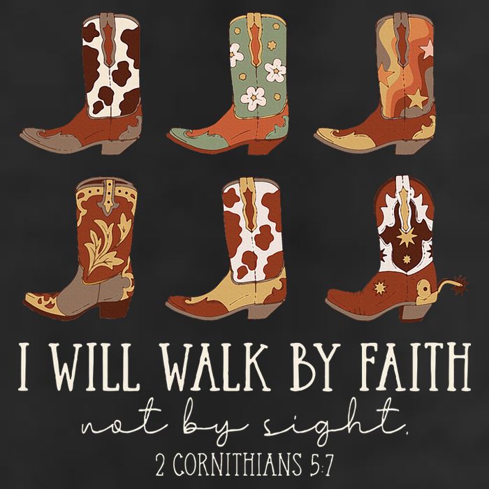 I Will Walk By Faith Not By Sight Cowboy Boots Jesus Christ Adult Drive Performance Visor