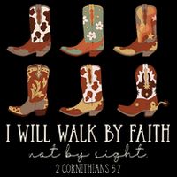 I Will Walk By Faith Not By Sight Cowboy Boots Jesus Christ Zip Tote Bag