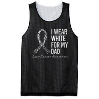 I Wear White For My Dad Lung Cancer Awareness White Ribbon Mesh Reversible Basketball Jersey Tank