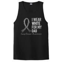 I Wear White For My Dad Lung Cancer Awareness White Ribbon PosiCharge Competitor Tank