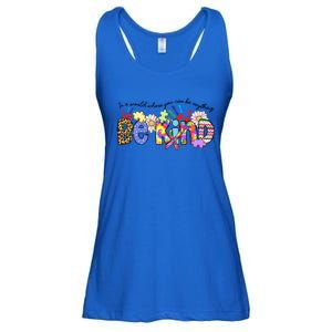 In World Where You Can Be Anything Be Kind Autism Awareness Gift Ladies Essential Flowy Tank