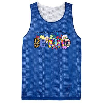 In World Where You Can Be Anything Be Kind Autism Awareness Gift Mesh Reversible Basketball Jersey Tank