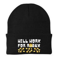 I Will Work For Robux Saying For The Blockchain And Token Knit Cap Winter Beanie
