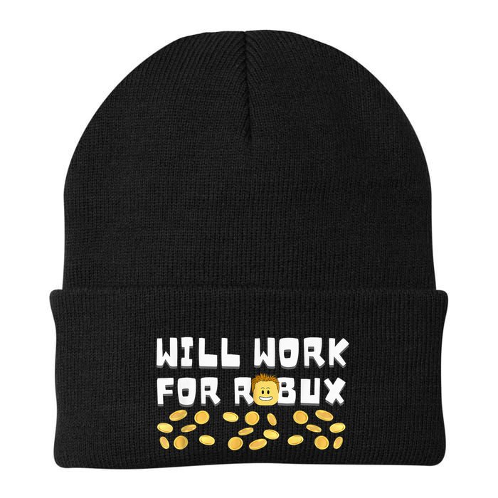 I Will Work For Robux Saying For The Blockchain And Token Knit Cap Winter Beanie