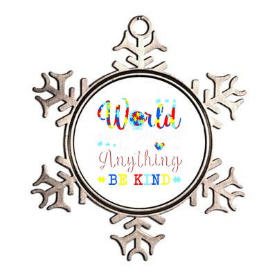 In World Where You Can Be Anything Be Kind Autism Awareness Gift Metallic Star Ornament