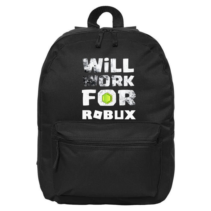 I Will Work For Robux Saying For The Blockchain And Token 16 in Basic Backpack