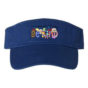 In World Where You Can Be Anything Be Kind Autism Awareness Gift Valucap Bio-Washed Visor