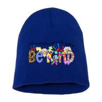 In World Where You Can Be Anything Be Kind Autism Awareness Gift Short Acrylic Beanie