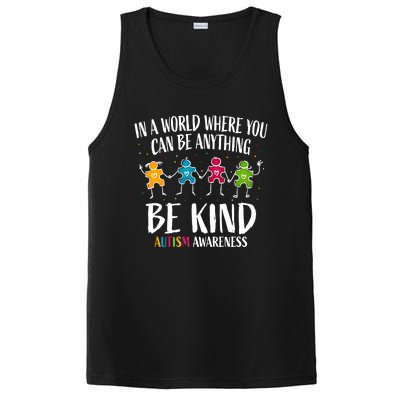 In World Where You Can Be Anything Be Kind Autism Awareness Gift PosiCharge Competitor Tank