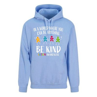 In World Where You Can Be Anything Be Kind Autism Awareness Gift Unisex Surf Hoodie