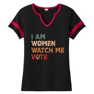 I Women Watch Me Vote Kamala Harris 2024 Ladies Halftime Notch Neck Tee