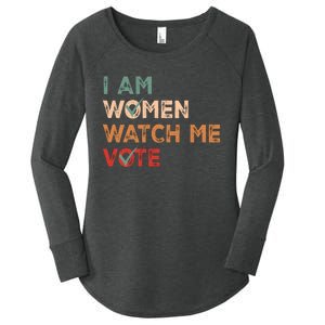 I Women Watch Me Vote Kamala Harris 2024 Women's Perfect Tri Tunic Long Sleeve Shirt