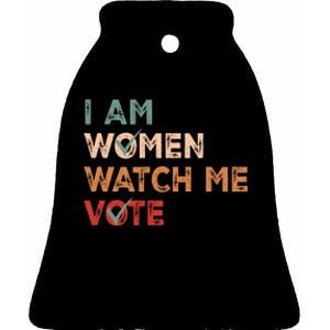 I Women Watch Me Vote Kamala Harris 2024 Ceramic Bell Ornament