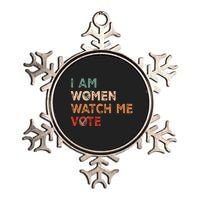 I Women Watch Me Vote Kamala Harris 2024 Metallic Star Ornament