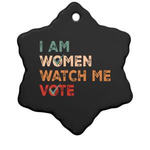 I Women Watch Me Vote Kamala Harris 2024 Ceramic Star Ornament