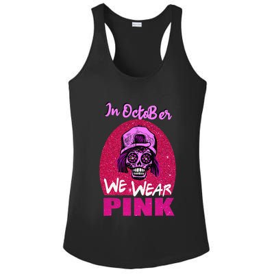 Inoctober We Wear Pin.K Halloween Skull Breast Cancer Outfit Ladies PosiCharge Competitor Racerback Tank