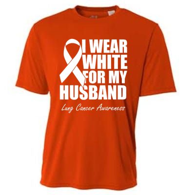 I Wear White For My Husband Lung Cancer Awareness Gift Cooling Performance Crew T-Shirt